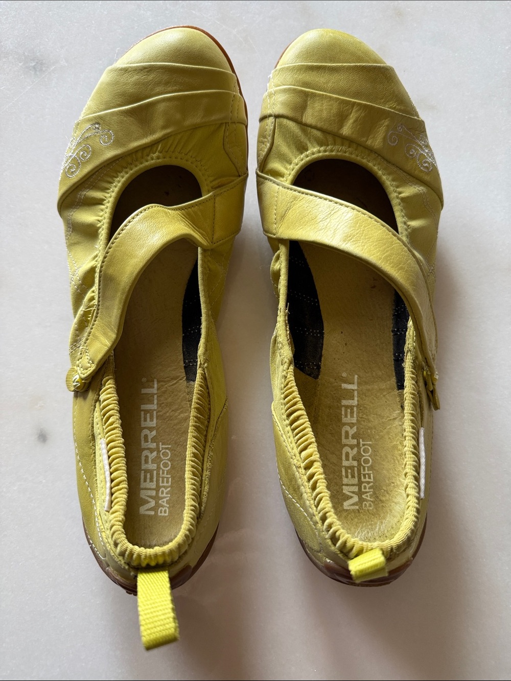 Merrell Yellow Barefoot Mary Jane Slip-On Flats